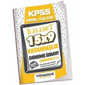 Yönerge Yayınları - 2023 KPSS Vatandaşlık İlelebet 15x9 Çözümlü Deneme