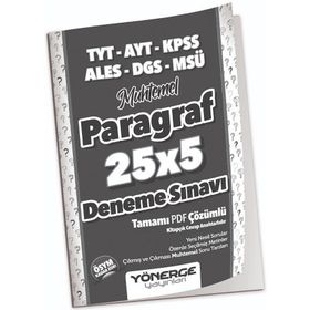 Yönerge Yayınları YKS TYT AYT KPSS ALES DGS MSÜ Muhtemel Paragraf 25 x 5 Deneme