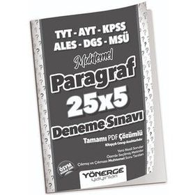 Yönerge Yayınları YKS TYT AYT KPSS ALES DGS MSÜ Muhtemel Paragraf 25 x 5 Deneme