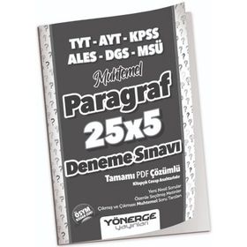 Yönerge Yayınları YKS TYT AYT KPSS ALES DGS MSÜ Muhtemel Paragraf 25 x 5 Deneme