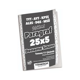 Yönerge Yayınları YKS TYT AYT KPSS ALES DGS MSÜ Muhtemel Paragraf 25 x 5 Deneme