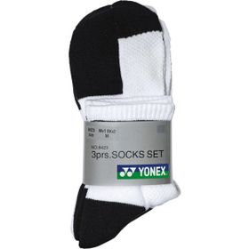 Yonex SS8423 3'lü Siyah Beyaz Tenis Çorapı