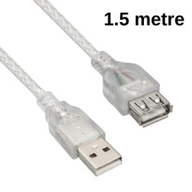 Yonextt Şeffaf 1.5 Metre USB 2.0 Uzatma Kablosu