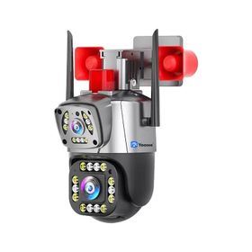 Yoosee YS-17 Çift Kameralı PTZ Speed Dome 5MP Siren Alarmlı Beyaz Güvenlik Kamerası