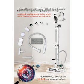 Youban KF-1804 Çok Fonksiyonlu Standlı Buharlı Temizlik Makinesi