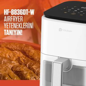 Youban Xiaomi Airfryer 3.5 lt Camlı Beyaz Fritöz