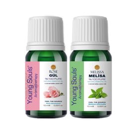 Young Souls 10 ml Aromaterapi Gül Uçucu Yağ + 10 ml Melisa Uçucu Yağ