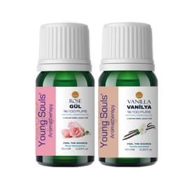 Young Souls 10 ml Aromaterapi Uçucu Gül Yağı + 10 ml Uçucu Vanilya Yağı
