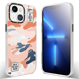 YoungKit Kamuflaj iPhone 13 Kırmızı Silikon Kılıf