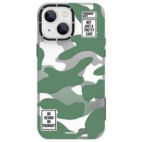 YoungKitKamuflaj Serisi Cl017 iPhone 13 Sert Silikon Yeşil Kılıf
