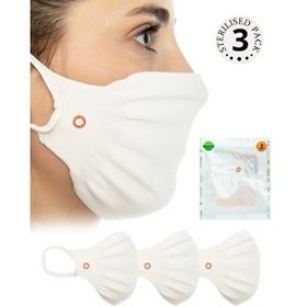 Younick 3'lü Paket Steril Antibakteriyel Yıkanabilir Beyaz Maske