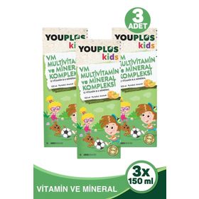 YouPlus Kids VM Multivitamin Mineral 150 ml Şurup