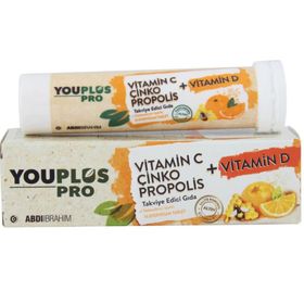YouPlus Pro Vitamin C Çinko Propolis 15 Efervesan Tablet
