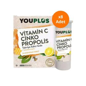 YouPlus Vitamin C Çinko Propolis 8x20 Efervesan Tablet