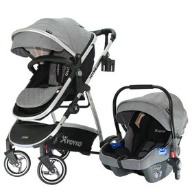 Yoyko City Seyahat Sistem 3 İn 1 Gri Silver Bebek Arabası