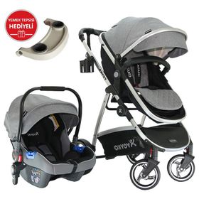 Yoyko City Seyahat Sistem 3 İn 1 Gri Silver Bebek Arabası