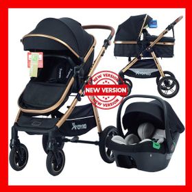 Yoyko Luxury 3 In 1 Siyah Rose Travel Sistem Bebek Arabası