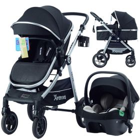 Yoyko Luxury 3 In 1 Siyah Silver Travel Sistem Bebek Arabası