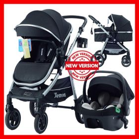 Yoyko Luxury 3 In 1 Siyah Silver Travel Sistem Bebek Arabası