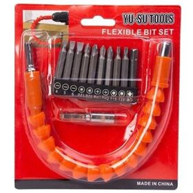 Yu-Su Tools 12'li Bükülebilir Esnek Şaft Bits Matkap Ucu ve Vidalama Uçları Set