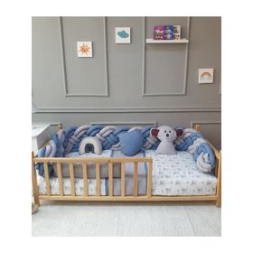 Yuar Baby Montessori 90x190 cm Mavi 8’li Örgü Uyku Seti