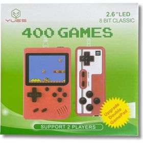 Yues Retro 400 Oyunlu 2 Kişilik Kırmızı Nostalji Oyun Konsolu
