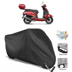 Yuki Enzo 50 Siyah Arka Çanta Uyumsuz Ultra Kalın Su Geçirmez Motor Brandası