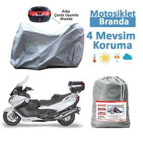 Yuki ZN-150T-E5 LEGEND Siyah Arka Çanta Uyumsuz Ultra Kalın Su Geçirmez Motor Brandası