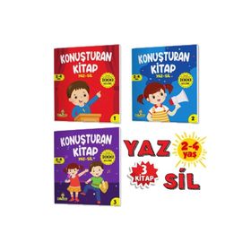 Yükselen Zeka 9786257632072 Konuşturan Kitap Serisi Türkçe'de En Çok Kullanılan 1000 Kelime 2 4 Yaş Yaz-Sil Kitaplar