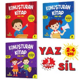 Yükselen Zeka 9786257632072 Konuşturan Kitap Serisi Türkçe'de En Çok Kullanılan 1000 Kelime 2 4 Yaş Yaz-Sil Kitaplar