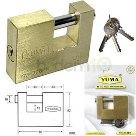 Yuma YM-3080R 80 mm Kayar Milli Asma Kilit