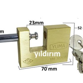 Yuma YM-3080R 80 mm Kayar Milli Asma Kilit