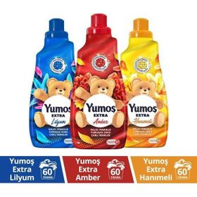 Yumoş 3x1440 ml Extra Amber + Hanımeli + Lilyum Konsantre Canlı Renkler Çamaşır Yumuşatıcısı