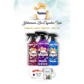 Yumoş 3x450 ml Lotus + Sakura + Lilyum Ev ve Tekstil Spreyi