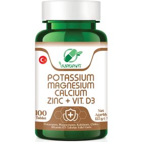 Yurdavit Potasyum Magnezyum Kalsiyum Çinko 100 Tablet