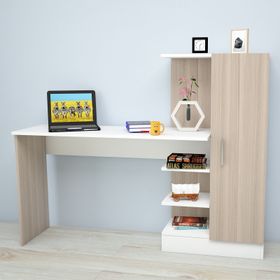 Yuru Design Laura Meşe Kitaplık Çalışma Masası