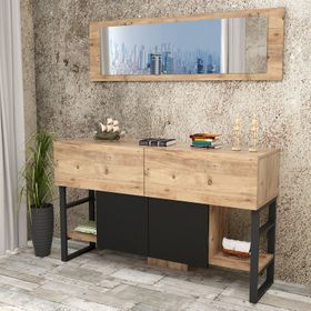 Yuru Design ML26 Iron Metal 4 Kapaklı Aynalı Konsol