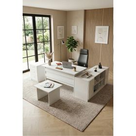 Yuru Design Vario ABCF Meşe Siyah Ofis Büro Masa Takımı