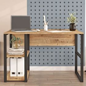 Yurudesign İron Metal Kitaplıklı Çalışma Masası