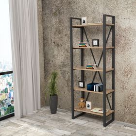 Yurudesign ML1 5 Raflı Iron Metal Kitaplık