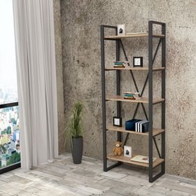Yurudesign ML1 5 Raflı Iron Metal Kitaplık