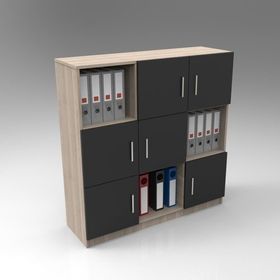 Yurudesign Vario G Ofis Klasör Dolabı 3 Renk Meşe Kitaplık
