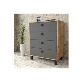 Yurudesign VL80-228 Vilamo Çam-Antrasit-Siyah Şifonyer
