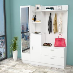 Yurudesign Wisdom Aynalı Vestiyer Beyaz