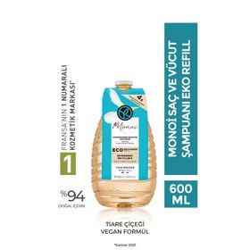 Yves Rocher Monoi Eko Refill Yedek 600 ml Saç ve Vücut Şampuanı