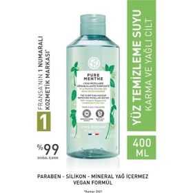 Yves Rocher Pure Menthe Yağ Dengeleyici Arındırıcı 400 ml Yüz ve Makyaj Temizleme Suyu