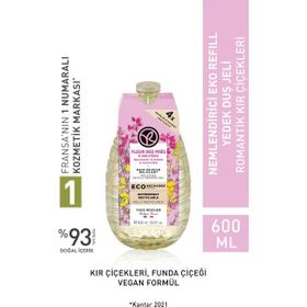 Yves Rocher Romantik Kır Çiçekleri 600 ml Yedek Nemlendirici Duş Jeli
