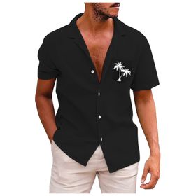 YWBleked Hawaii 3D Baskı Ejderha Siyah Erkek Gömlek