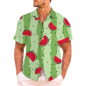 YWBleked Hawaii 3D Baskı Rahat Ekstra AG Erkek Gömlek