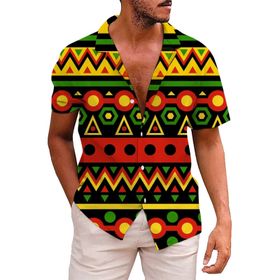 YWBleked Hawaii Afrika Tarzı Gündelik Sarı Erkek Gömlek